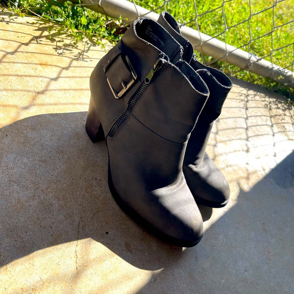 Grey ankle boots